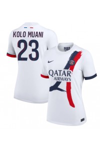 Paris Saint-Germain Randal Kolo Muani #23 Fotballdrakt Borte Klær Dame 2024-25 Korte ermer